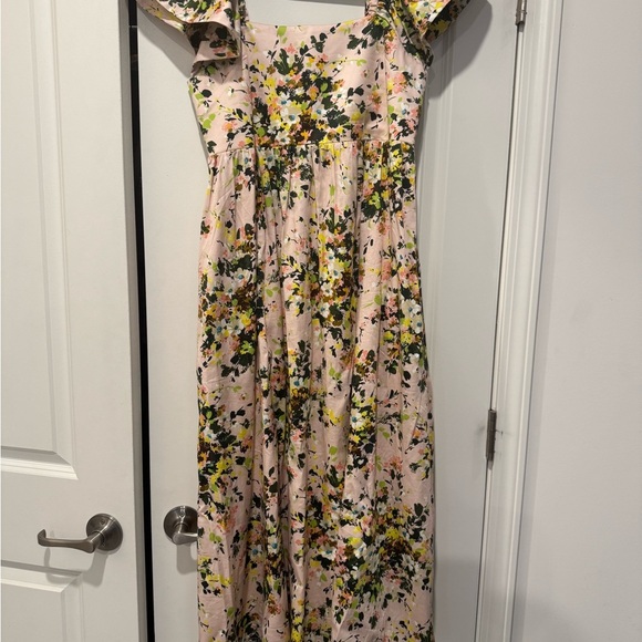 Tuckernuck Cecily Dress in Blush Meadow Floral Midi Dress Size Small - Picture 3 of 5